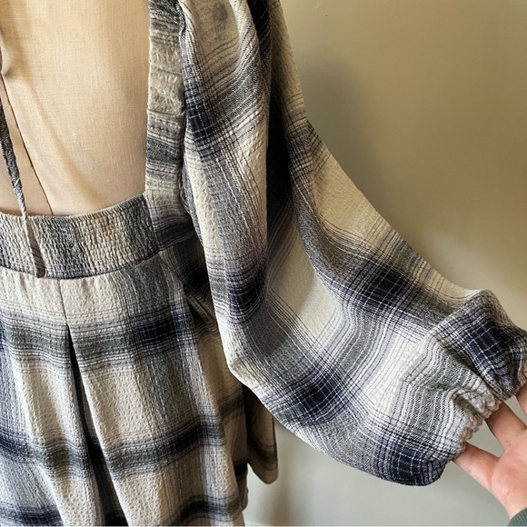 URBAN OUTFITTERS UO Lachlan Flannel Smocked Mini Dress - Picture 6 of 13